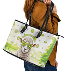 New Zealand Funny Woolly Kiwi Sheep Leather Tote Bag