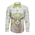 New Zealand Funny Woolly Kiwi Sheep Long Sleeve Button Shirt