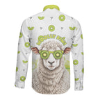 New Zealand Funny Woolly Kiwi Sheep Long Sleeve Button Shirt