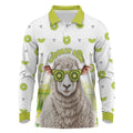 New Zealand Funny Woolly Kiwi Sheep Long Sleeve Polo Shirt