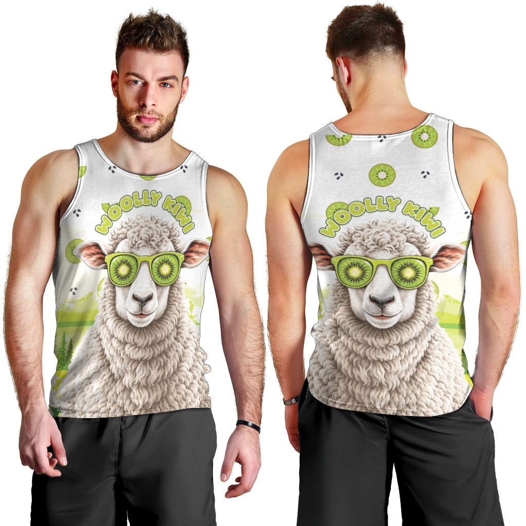New Zealand Funny Woolly Kiwi Sheep Men Tank Top