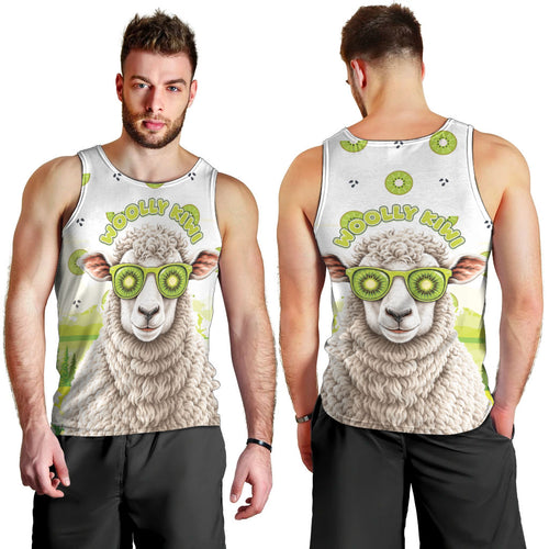 New Zealand Funny Woolly Kiwi Sheep Men Tank Top