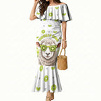New Zealand Funny Woolly Kiwi Sheep Mermaid Dress