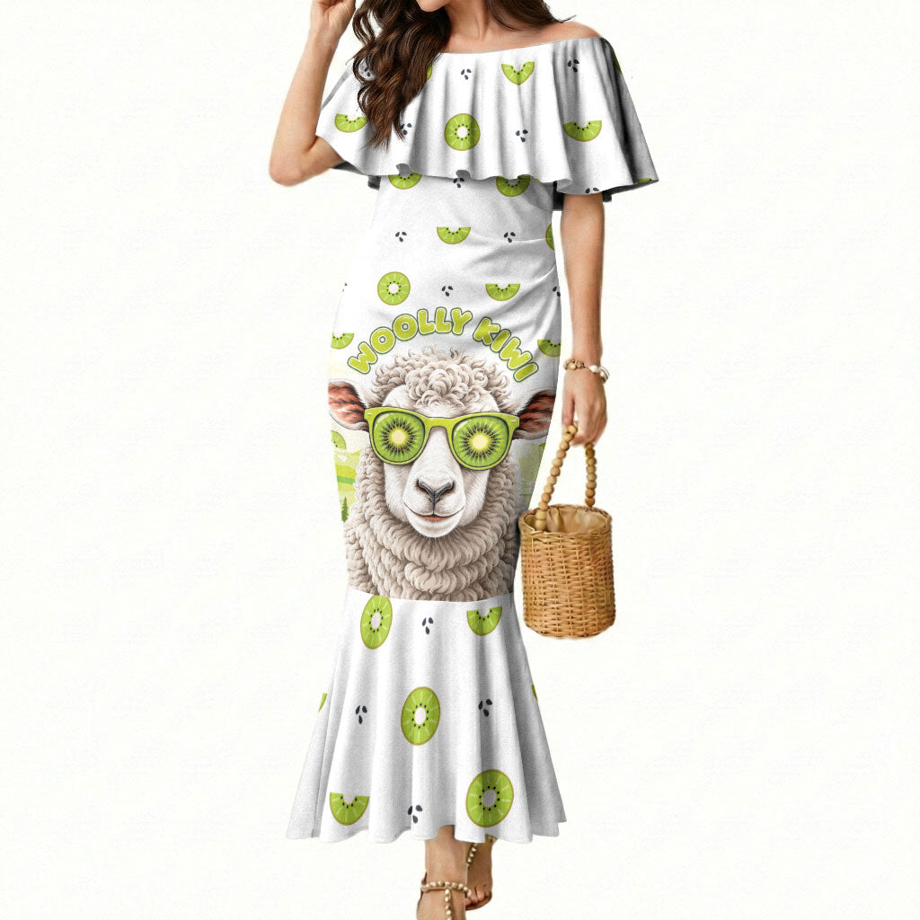 New Zealand Funny Woolly Kiwi Sheep Mermaid Dress