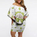 New Zealand Funny Woolly Kiwi Sheep Off Shoulder Short Dress