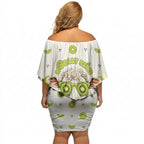 New Zealand Funny Woolly Kiwi Sheep Off Shoulder Short Dress