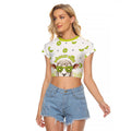 New Zealand Funny Woolly Kiwi Sheep Raglan Cropped T Shirt