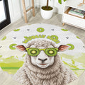 New Zealand Funny Woolly Kiwi Sheep Round Carpet