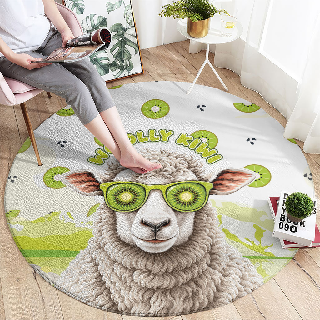 New Zealand Funny Woolly Kiwi Sheep Round Carpet