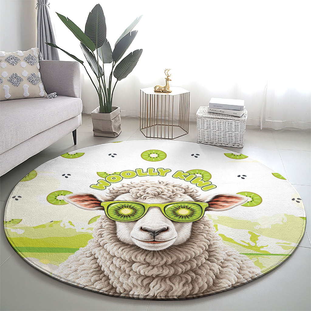 New Zealand Funny Woolly Kiwi Sheep Round Carpet