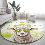 New Zealand Funny Woolly Kiwi Sheep Round Carpet