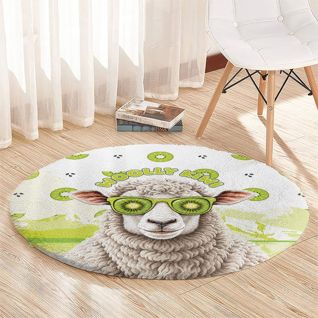 New Zealand Funny Woolly Kiwi Sheep Round Carpet