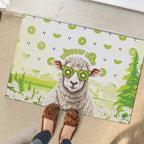 New Zealand Funny Woolly Kiwi Sheep Rubber Doormat