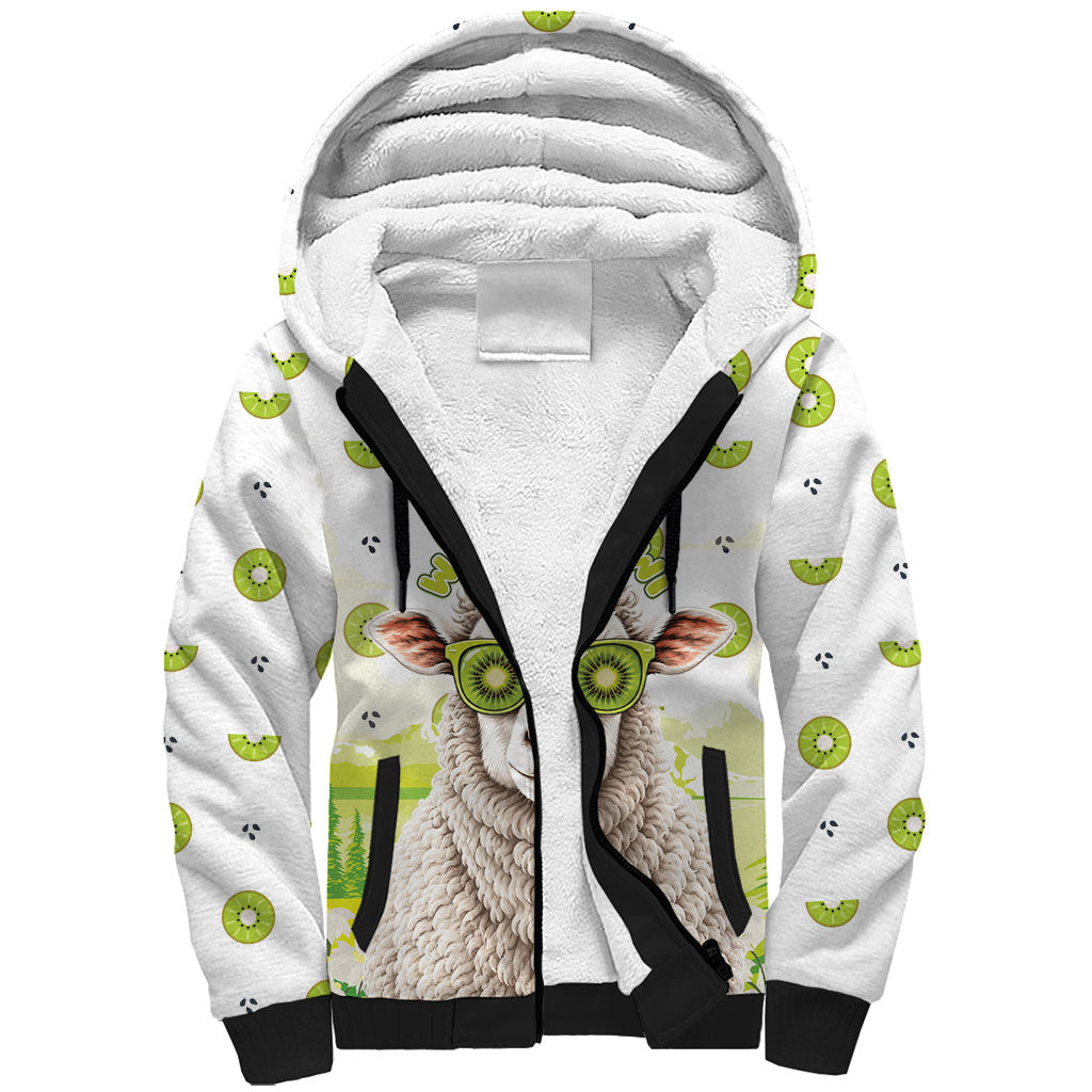 New Zealand Funny Woolly Kiwi Sheep Sherpa Hoodie