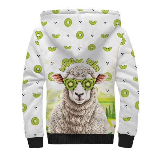 New Zealand Funny Woolly Kiwi Sheep Sherpa Hoodie