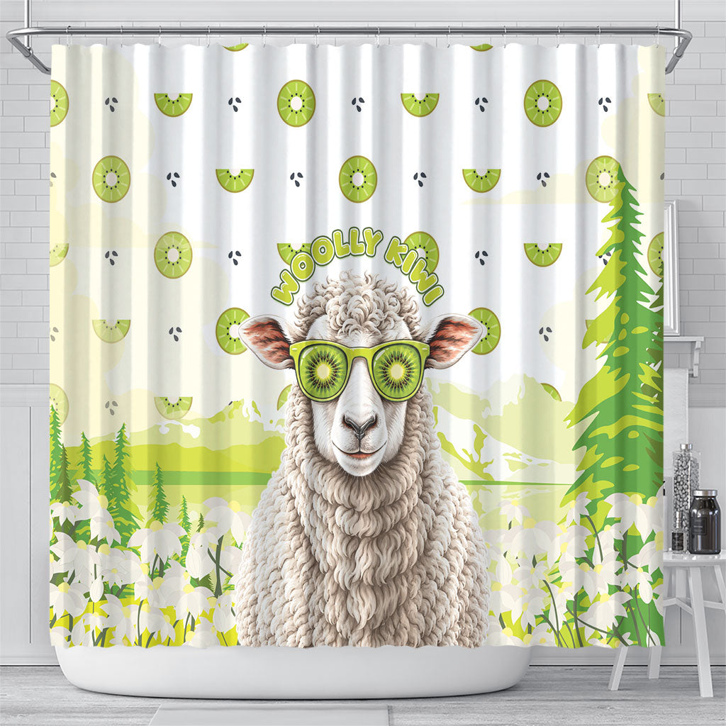 New Zealand Funny Woolly Kiwi Sheep Shower Curtain