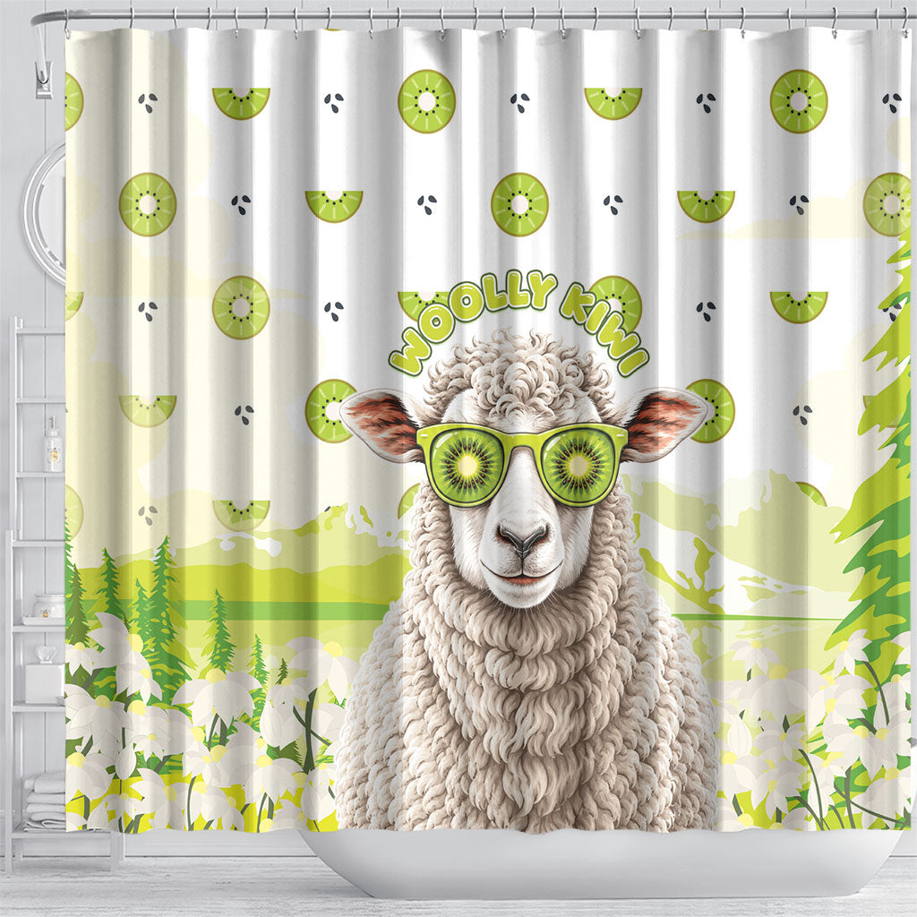 New Zealand Funny Woolly Kiwi Sheep Shower Curtain