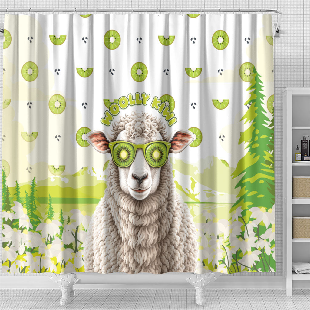 New Zealand Funny Woolly Kiwi Sheep Shower Curtain
