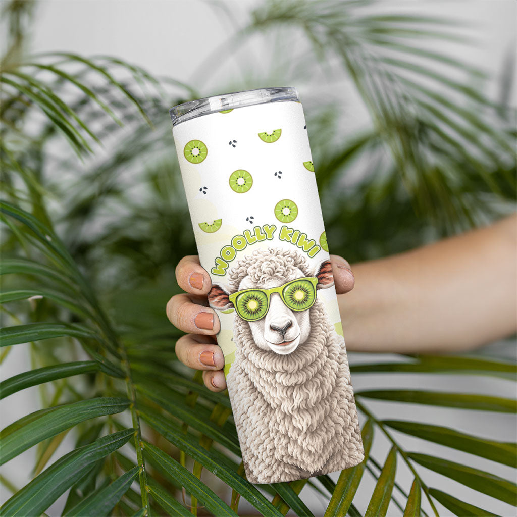 New Zealand Funny Woolly Kiwi Sheep Skinny Tumbler