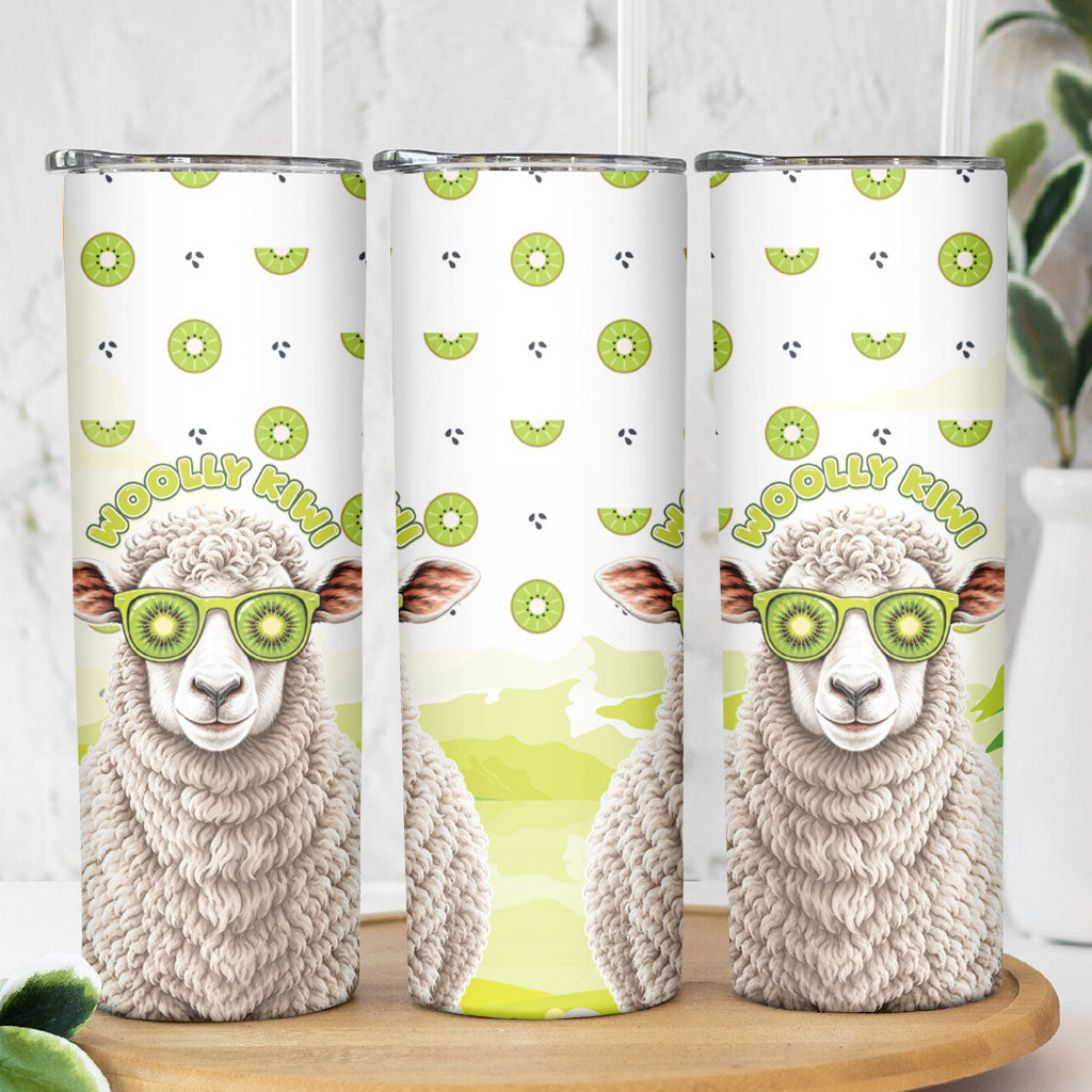 New Zealand Funny Woolly Kiwi Sheep Skinny Tumbler