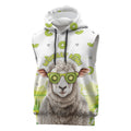 New Zealand Funny Woolly Kiwi Sheep Sleeveless Hoodie