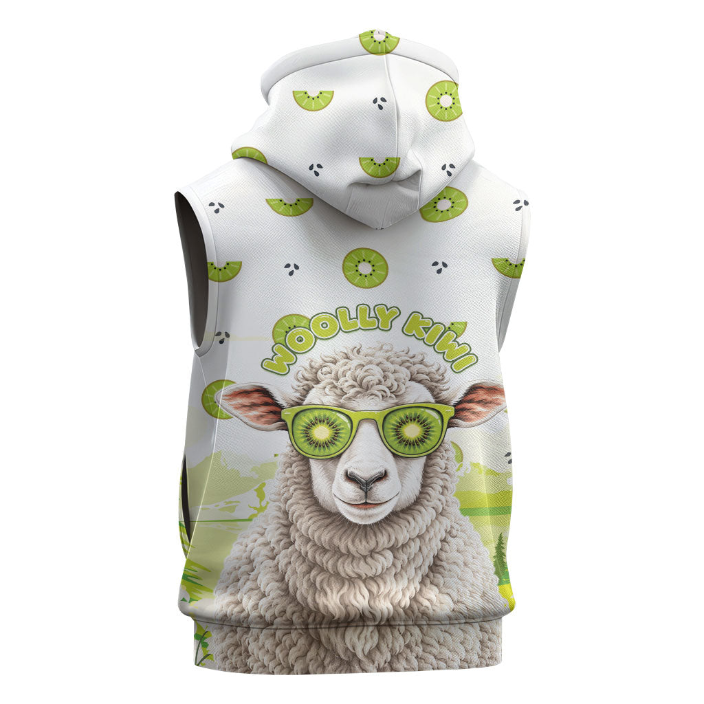 New Zealand Funny Woolly Kiwi Sheep Sleeveless Hoodie