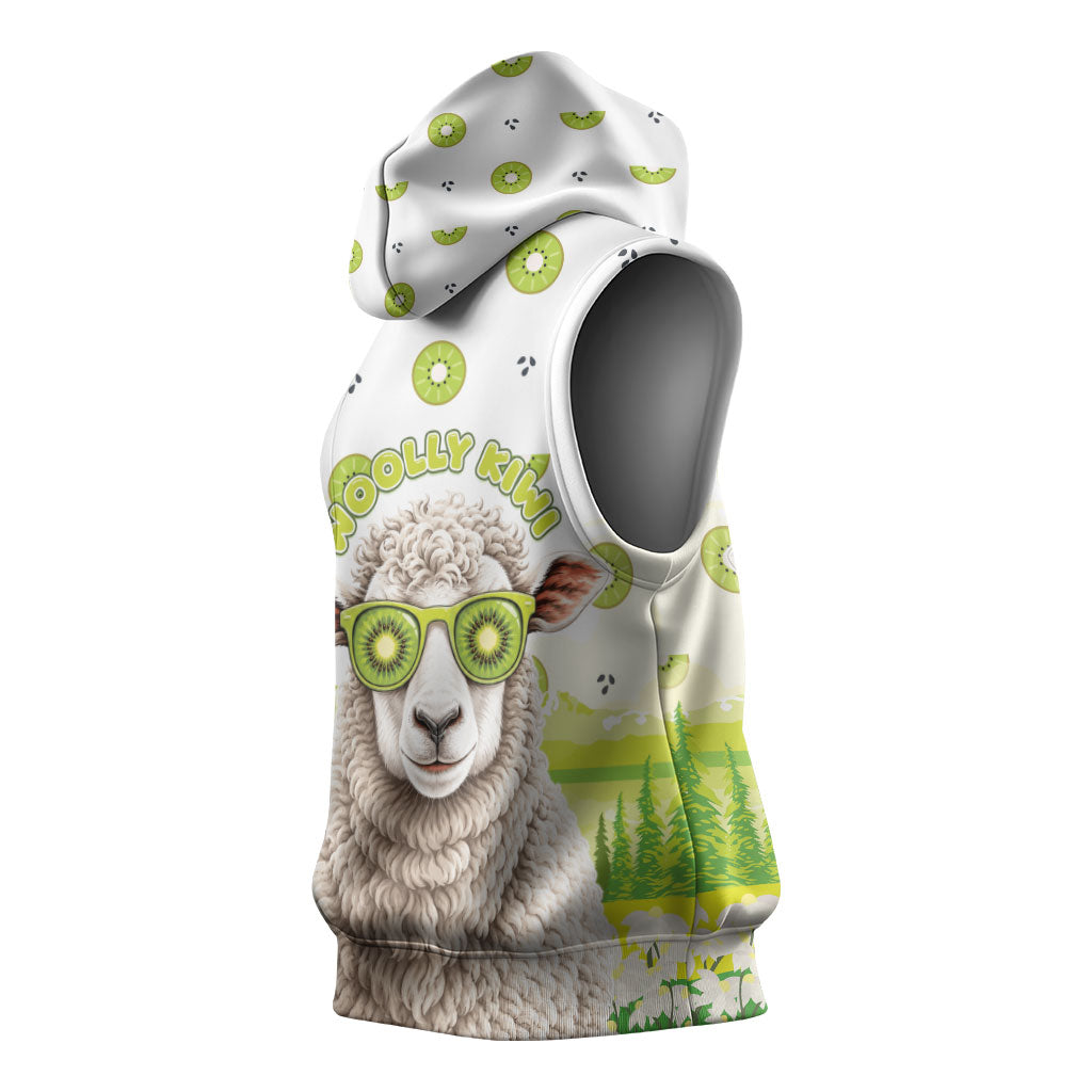 New Zealand Funny Woolly Kiwi Sheep Sleeveless Hoodie