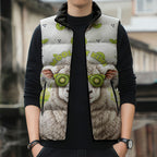 New Zealand Funny Woolly Kiwi Sheep Sleeveless Puffer Jacket