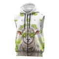 New Zealand Funny Woolly Kiwi Sheep Sleeveless Zip Hoodie