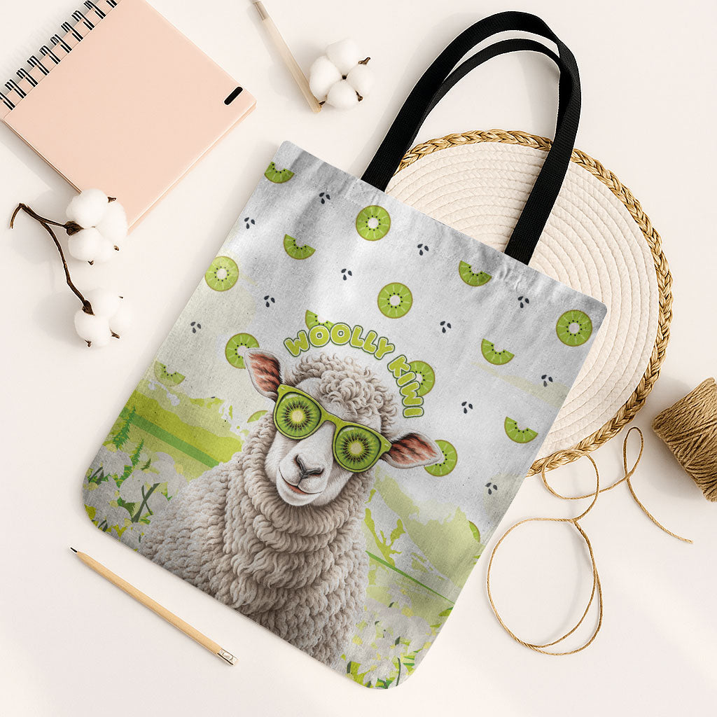 New Zealand Funny Woolly Kiwi Sheep Tote Bag