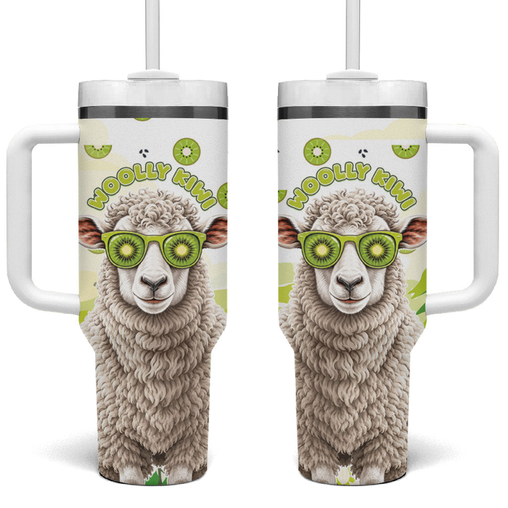 New Zealand Funny Woolly Kiwi Sheep Tumbler With Handle