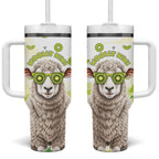 New Zealand Funny Woolly Kiwi Sheep Tumbler With Handle