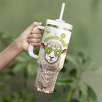 New Zealand Funny Woolly Kiwi Sheep Tumbler With Handle