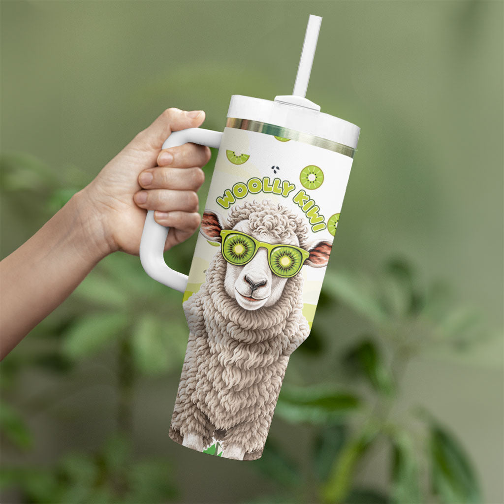 New Zealand Funny Woolly Kiwi Sheep Tumbler With Handle