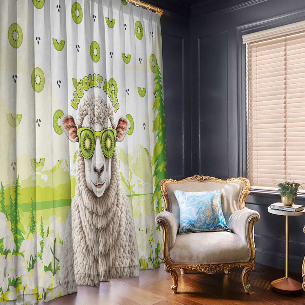 New Zealand Funny Woolly Kiwi Sheep Window Curtain