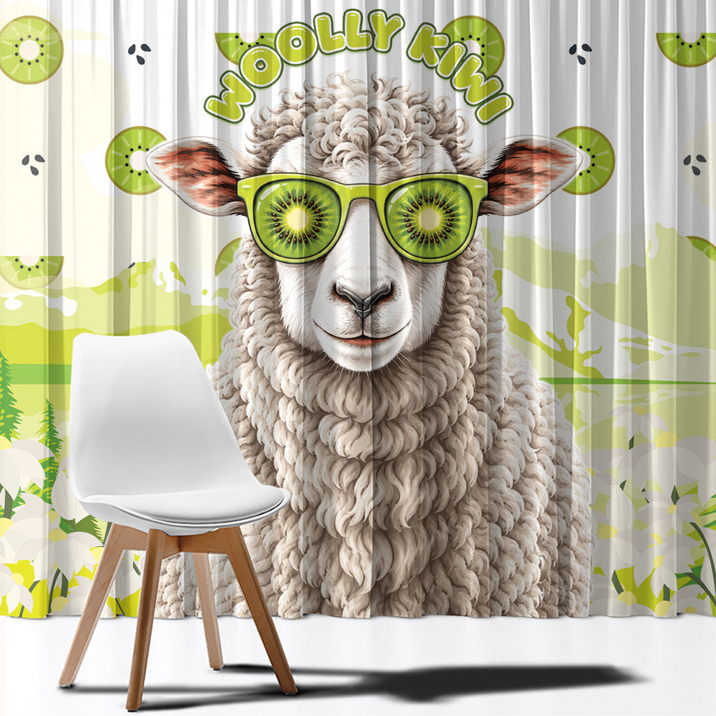 New Zealand Funny Woolly Kiwi Sheep Window Curtain