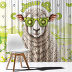 New Zealand Funny Woolly Kiwi Sheep Window Curtain