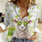 New Zealand Funny Woolly Kiwi Sheep Women Casual Shirt