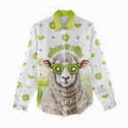 New Zealand Funny Woolly Kiwi Sheep Women Casual Shirt