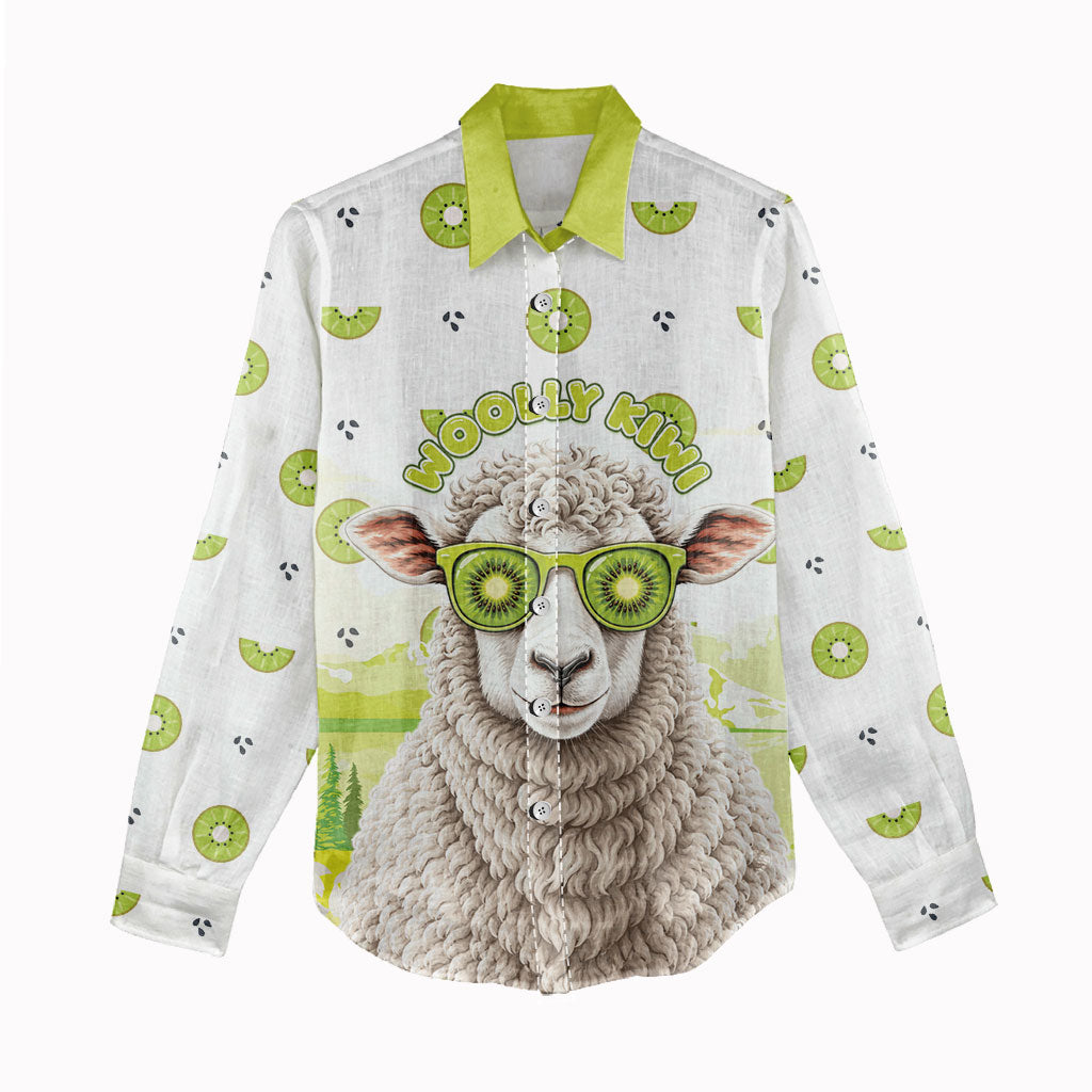 New Zealand Funny Woolly Kiwi Sheep Women Casual Shirt