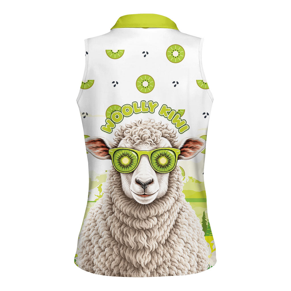 New Zealand Funny Woolly Kiwi Sheep Women Sleeveless Polo Shirt