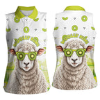 New Zealand Funny Woolly Kiwi Sheep Women Sleeveless Polo Shirt