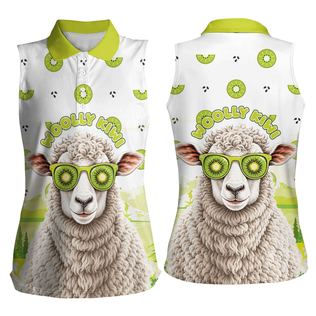 New Zealand Funny Woolly Kiwi Sheep Women Sleeveless Polo Shirt
