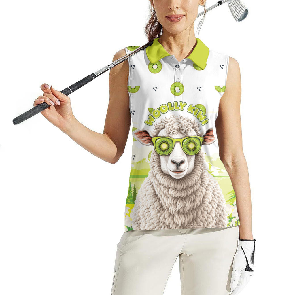New Zealand Funny Woolly Kiwi Sheep Women Sleeveless Polo Shirt