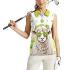 New Zealand Funny Woolly Kiwi Sheep Women Sleeveless Polo Shirt