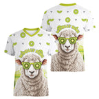 New Zealand Funny Woolly Kiwi Sheep Women V-Neck T-Shirt