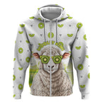 New Zealand Funny Woolly Kiwi Sheep Zip Hoodie