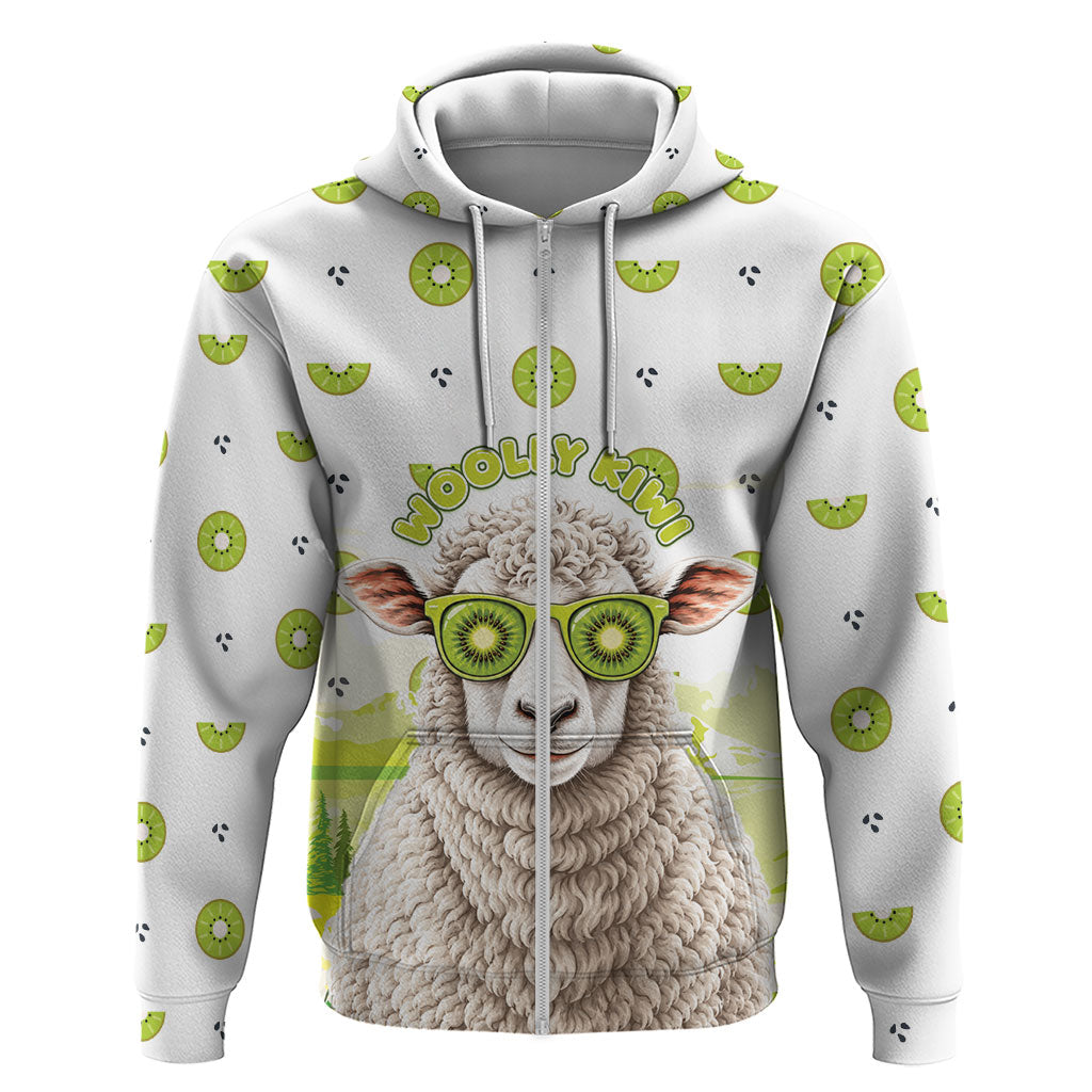 New Zealand Funny Woolly Kiwi Sheep Zip Hoodie