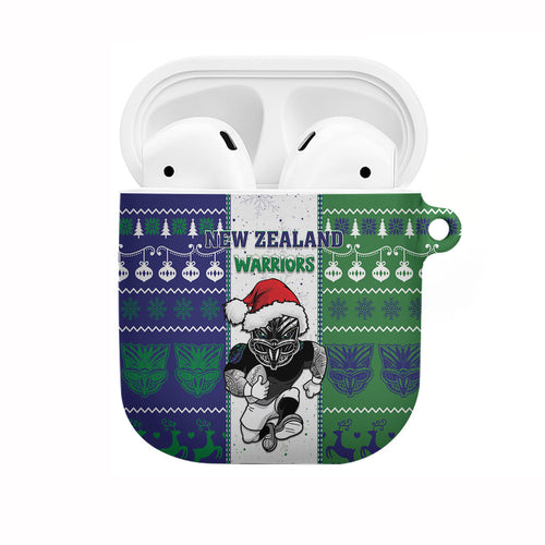 New Zealand Warriors Rugby Christmas AirPods Case Santa Maori Mascot