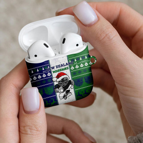 New Zealand Warriors Rugby Christmas AirPods Case Santa Maori Mascot